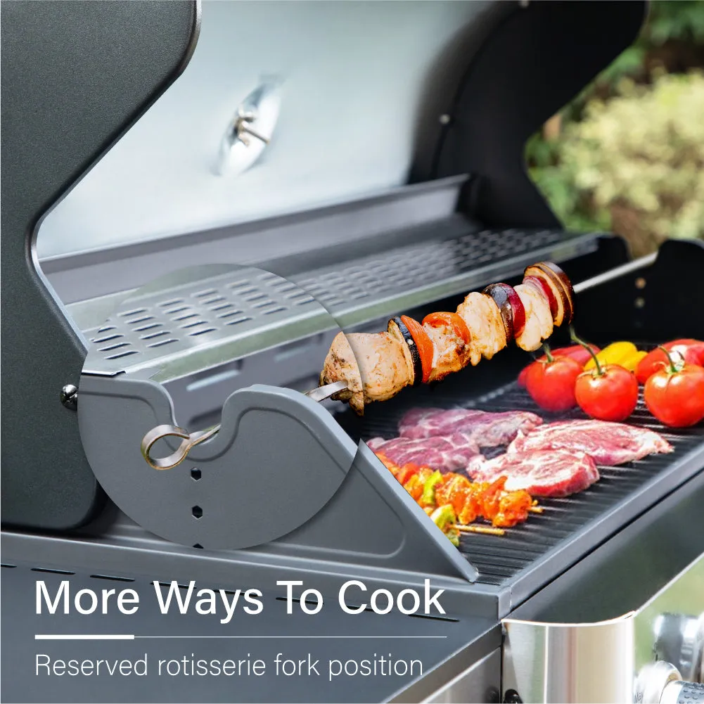 Captiva Designs 65,800 BTU 6-Burner Gas BBQ Grill with Side Burner