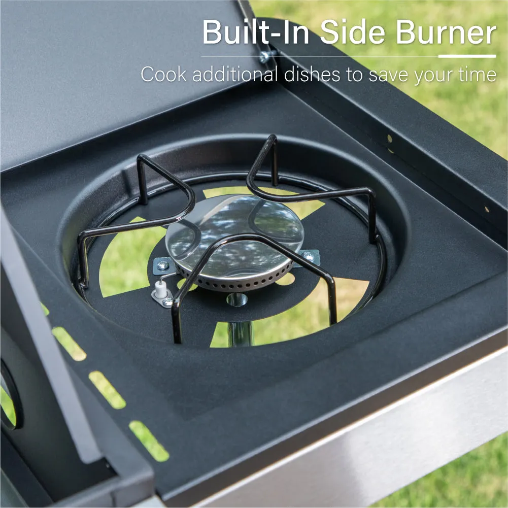 Captiva Designs 65,800 BTU 6-Burner Gas BBQ Grill with Side Burner