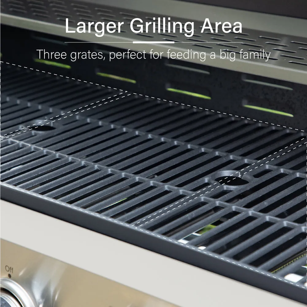 Captiva Designs 65,800 BTU 6-Burner Gas BBQ Grill with Side Burner