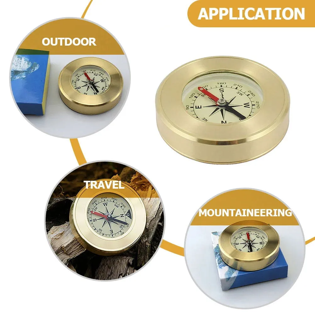 Compass Hiking Gear Geology Mountaineering Pocket Mini Brass Navigation Acrylic Travel