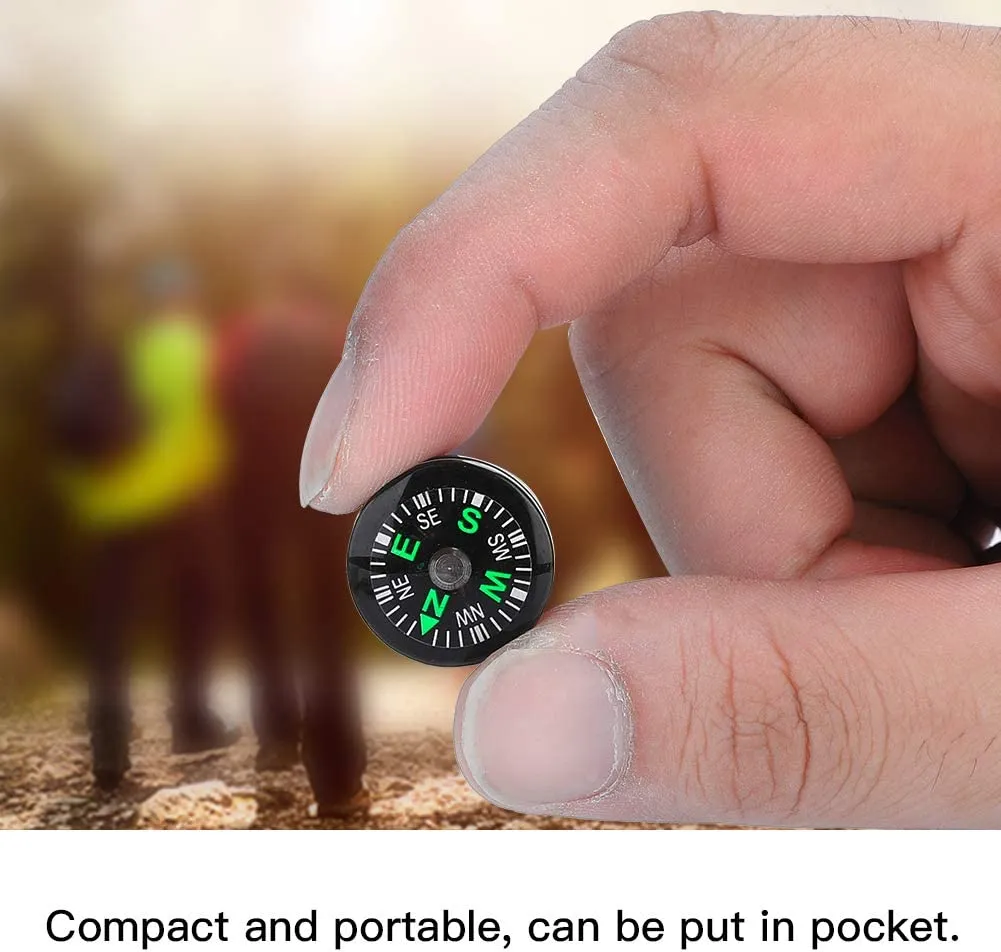 Compass, Mini Pocket Dial Survival Compass Button