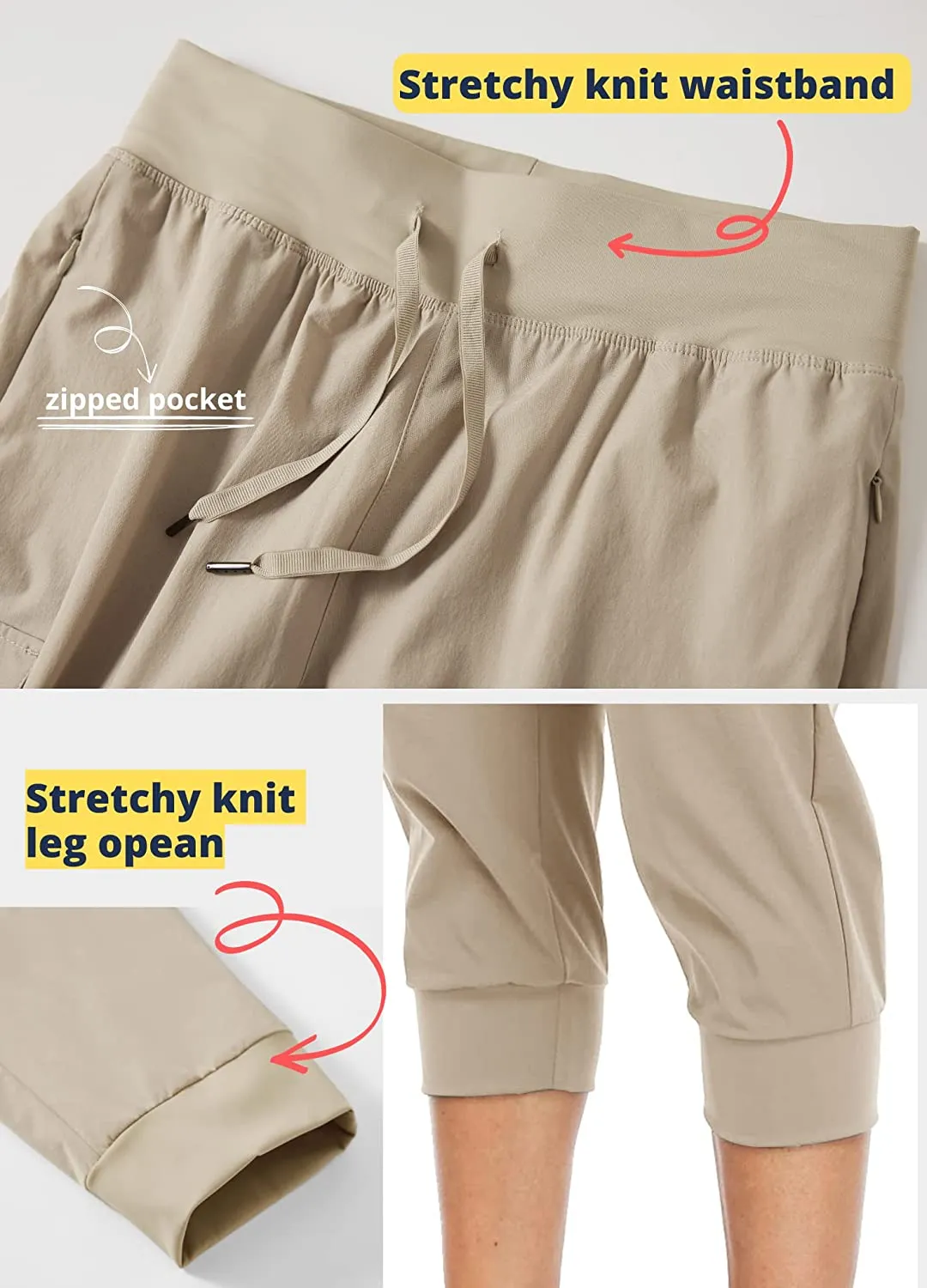 FashionSierra - Cargo Hiking Capris Pants Quick Dry Lightweight Outdoor
