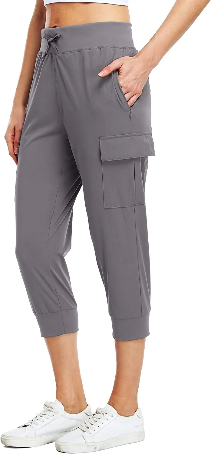 FashionSierra - Cargo Hiking Capris Pants Quick Dry Lightweight Outdoor