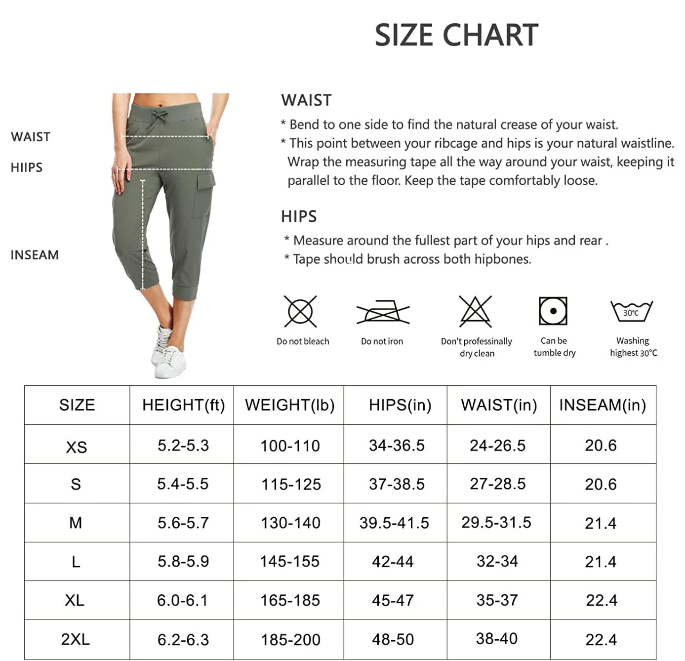 FashionSierra - Cargo Hiking Capris Pants Quick Dry Lightweight Outdoor