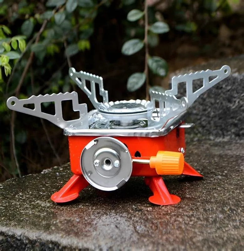 K Kudos Enterprise Themodernkart camping stove | Portable Gas Stove And Picnic Butane Gas Burner For Outdoor Camping, Hiking, Mini gas stove,Stainless Steel body, Folding Furnace, Camping Equipment, Gastove With Pouch