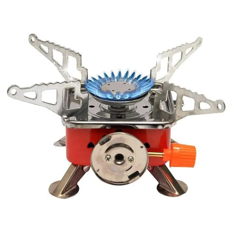 K Kudos Enterprise Themodernkart camping stove | Portable Gas Stove And Picnic Butane Gas Burner For Outdoor Camping, Hiking, Mini gas stove,Stainless Steel body, Folding Furnace, Camping Equipment, Gastove With Pouch