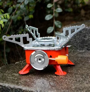 K Kudos Enterprise Themodernkart camping stove | Portable Gas Stove And Picnic Butane Gas Burner For Outdoor Camping, Hiking, Mini gas stove,Stainless Steel body, Folding Furnace, Camping Equipment, Gastove With Pouch