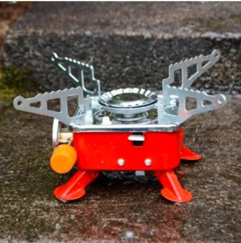K Kudos Enterprise Themodernkart camping stove | Portable Gas Stove And Picnic Butane Gas Burner For Outdoor Camping, Hiking, Mini gas stove,Stainless Steel body, Folding Furnace, Camping Equipment, Gastove With Pouch