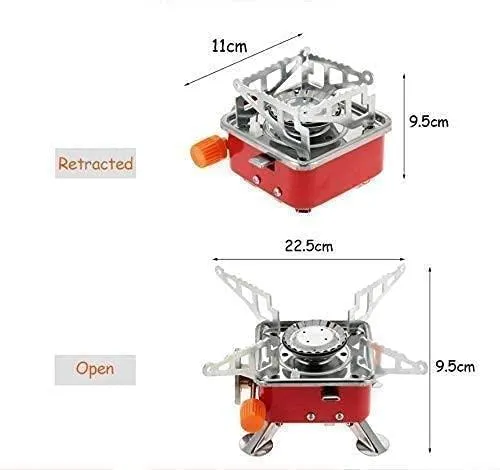 K Kudos Enterprise Themodernkart camping stove | Portable Gas Stove And Picnic Butane Gas Burner For Outdoor Camping, Hiking, Mini gas stove,Stainless Steel body, Folding Furnace, Camping Equipment, Gastove With Pouch
