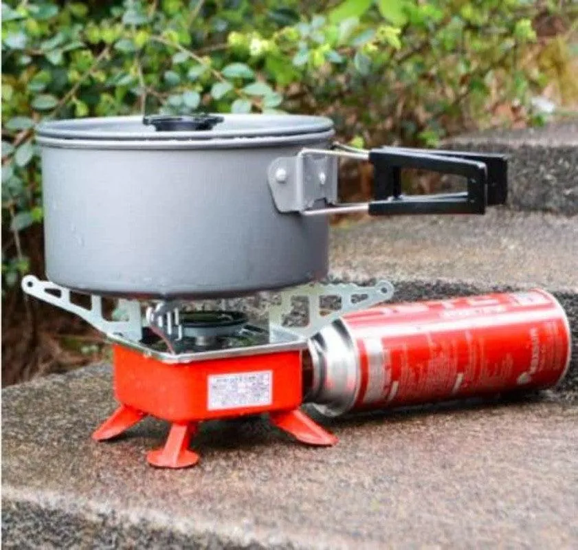 K Kudos Enterprise Themodernkart camping stove | Portable Gas Stove And Picnic Butane Gas Burner For Outdoor Camping, Hiking, Mini gas stove,Stainless Steel body, Folding Furnace, Camping Equipment, Gastove With Pouch