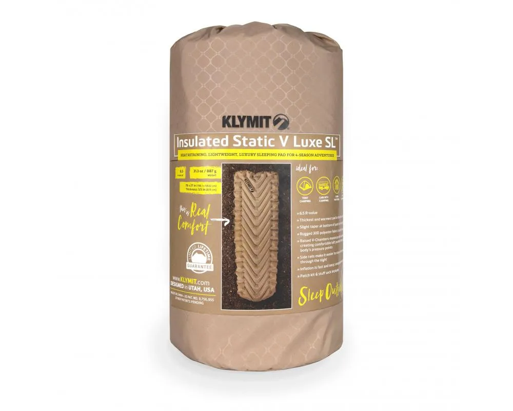 Klymit Insulated Static V Luxe SL Sleeping Pad: Tan