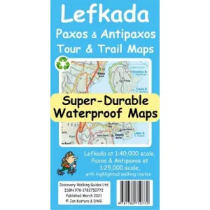 Lefkada, Paxos and Antipaxos Tour and Trail Map
