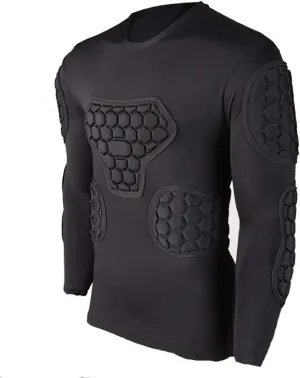 Men's Goalkeeper Shirt Padded Football Protective Gear for Men Training Suit Rib Protector for Soccer Basketball Paintball