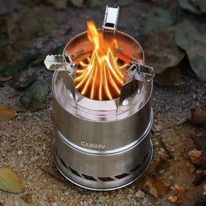 Portable Camp Stove Backpacking Outdoor Foldable Stainless Steel Wood Burning Camp Stove