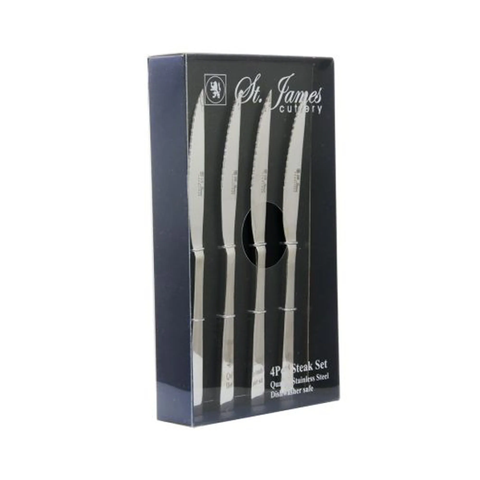 St James Cambridge 4 Piece Steak Knives Set Silver