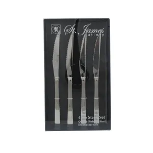 St James Cambridge 4 Piece Steak Knives Set Silver