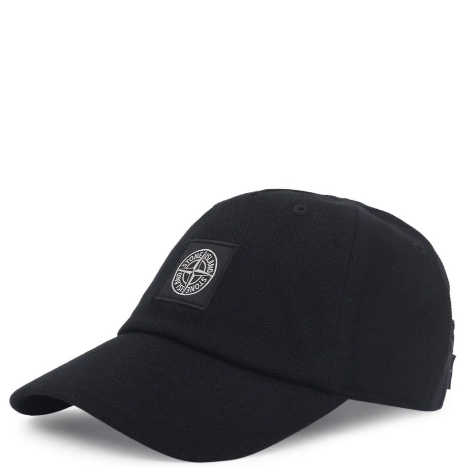Stone Island Black Patch Logo Cap
