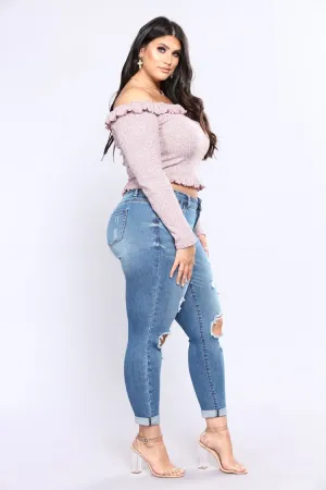 Stretchable Plus Size Ripped Pants
