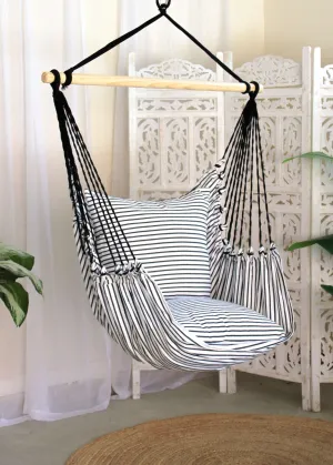Striped Black and White Hammock Chair Swing | B&W