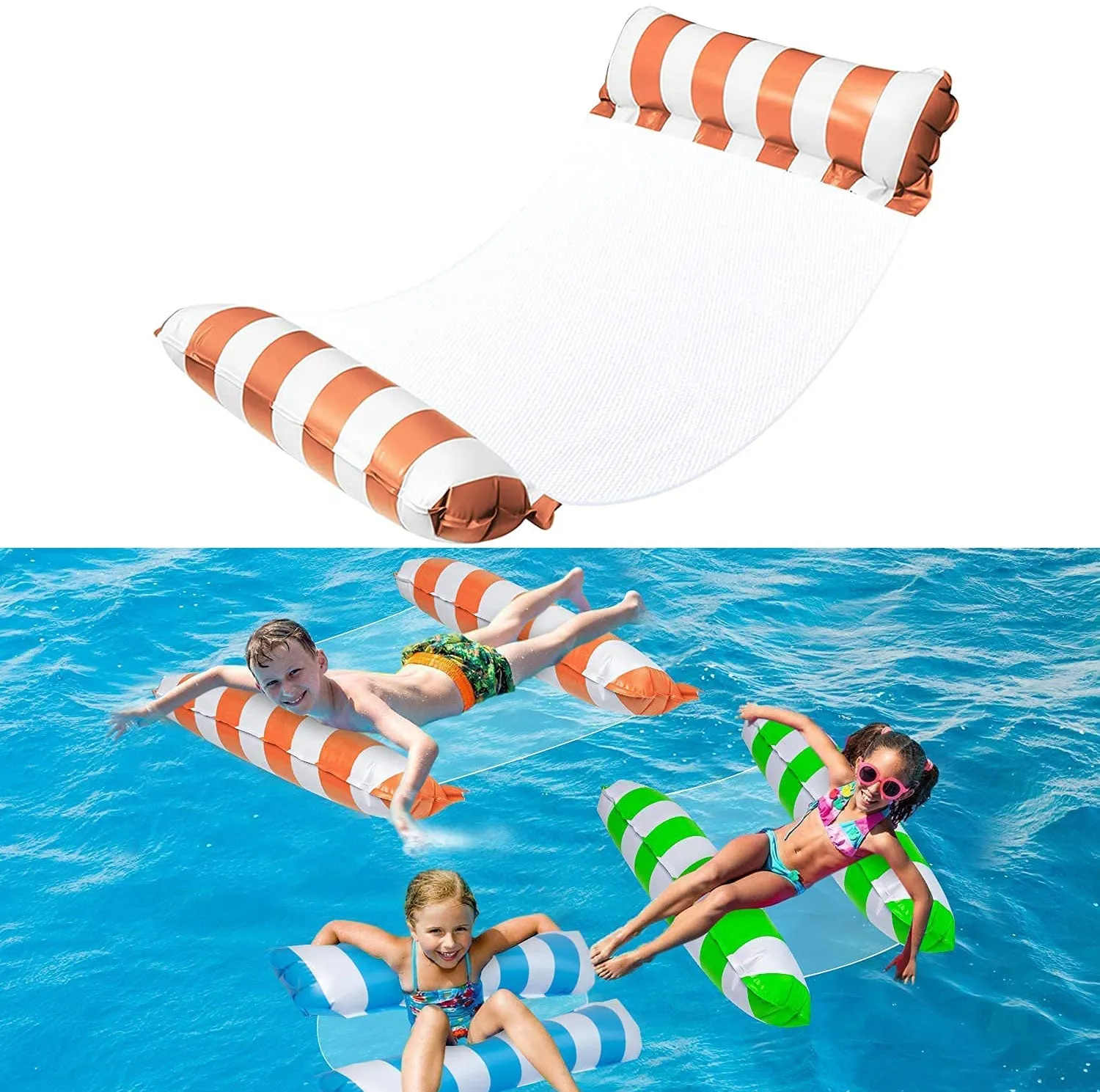 Swimming Pool Float Water Hammock-Orange
